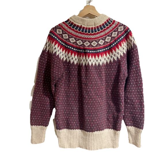 Vintage Woolrch 100% Wool Nordic Sweater Men Medium Ranch Cabin Boho Academia - Picture 5 of 6